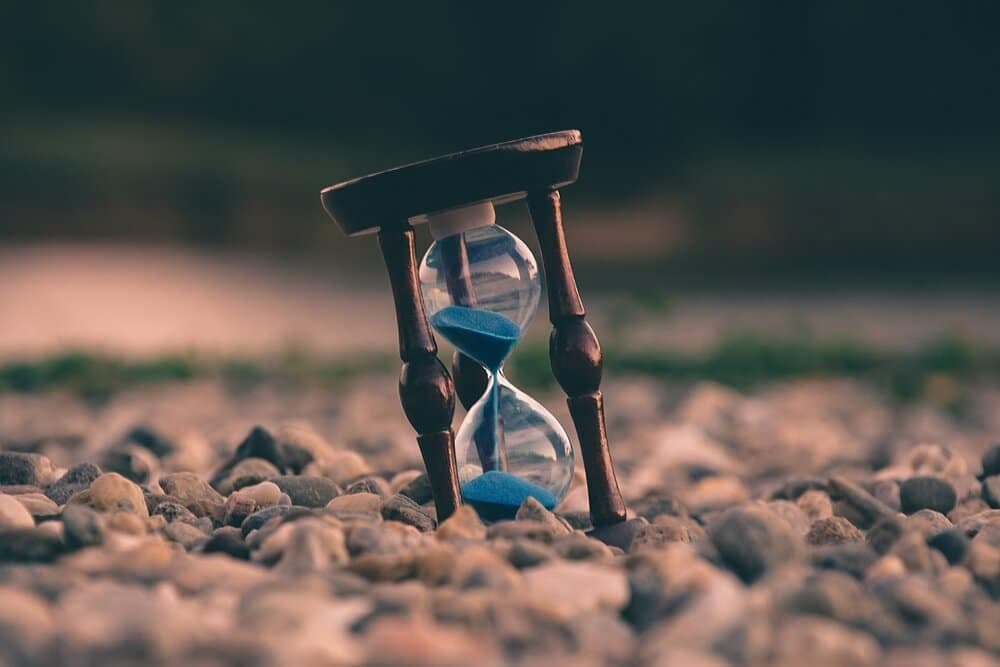 sand in a hourglass