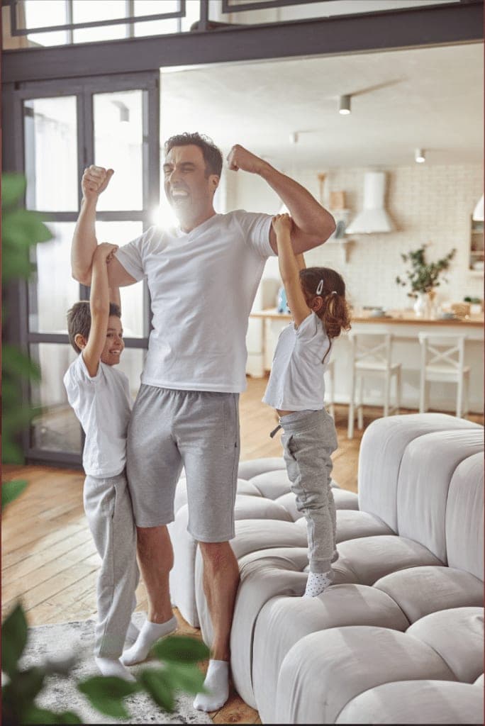 Father with kids